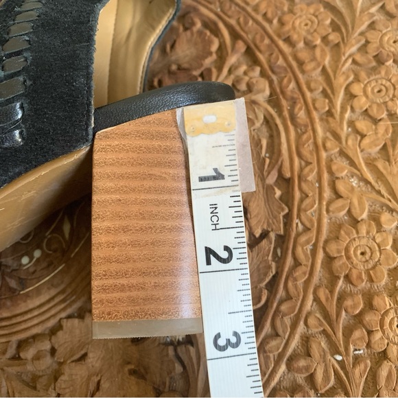 Jack Rogers Black Hadley Caged Leather Sandals Block Heel Open Toe Womens Size 8 - Picture 6 of 9